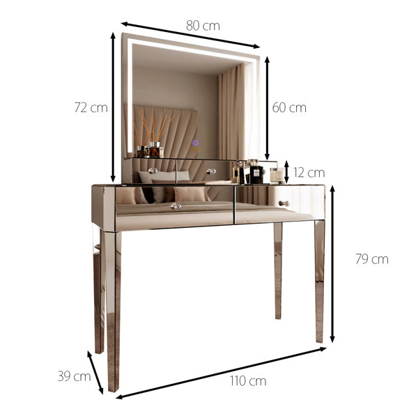 Carme Home Dressing Table with Mirror | Wayfair.co.uk